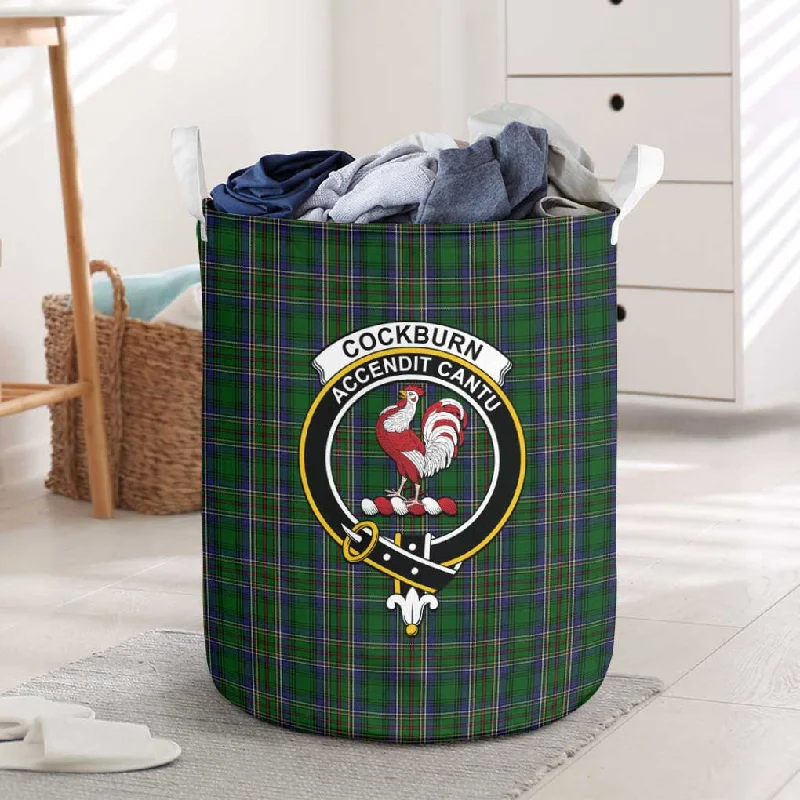 Cockburn Tartan Laundry Basket with Family Crest