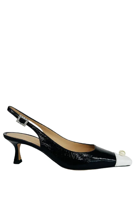 Madison Maison Roberto Festa Kitten Heel Slingback with Pearl