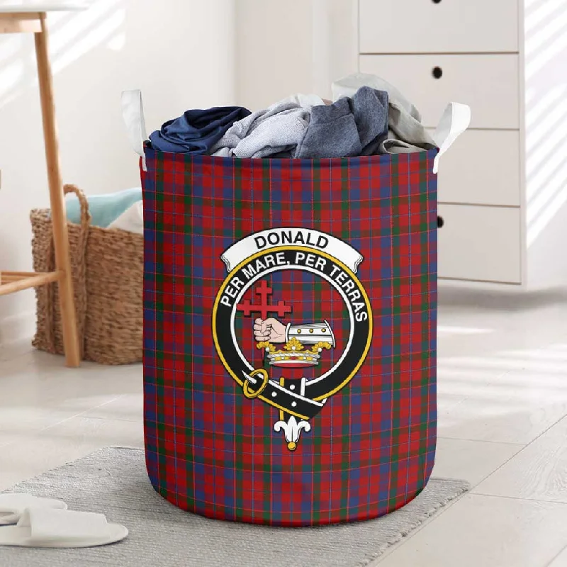 Donald of Glenaladale Tartan Laundry Basket with Family Crest