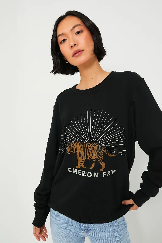 Black Tiger Sweatshirt Fleece sweaters