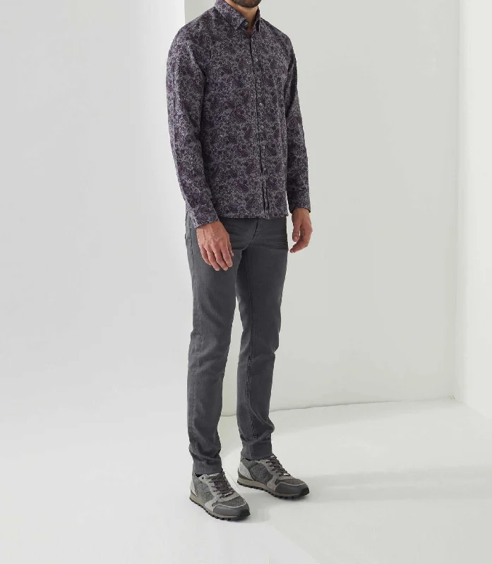 Chemise casual imprimée grise "Alan" Ruched unclassified skirts
