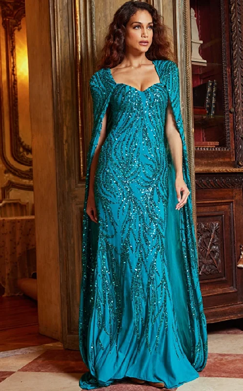 Jovani 23891 Mother of the Bride Embellished Long Cape Dress Holiday maxi dresses