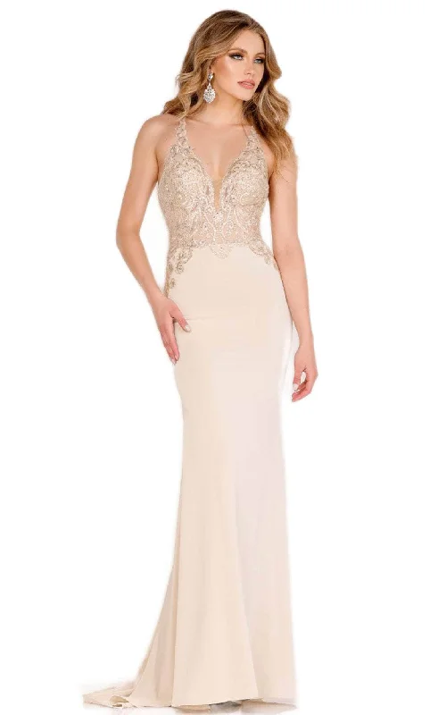 Cecilia Couture 2183 - Sleeveless Embroidered Evening Gown Best value party dresses