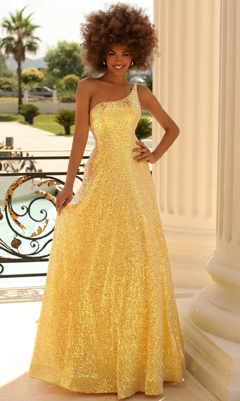 Clarisse 810563 - Asymmetrical Sequined A-line Gown Best party dresses for hourglass body shape Clarisse 810563 - Asymmetrical Sequined A-line Gown Best party dresses for hourglass body shape