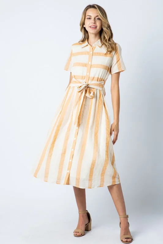 Alyssa Classy Collared Dress in Burnt Peach Designer unclassified dresses