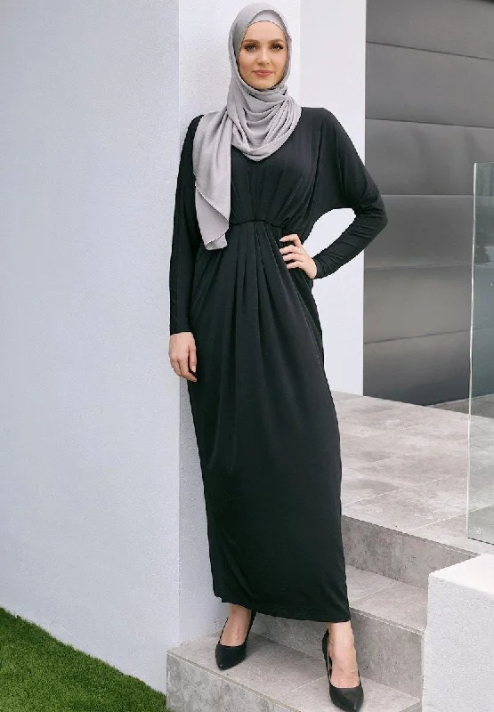 Black Ruched Dress Bold pattern unclassified dresses