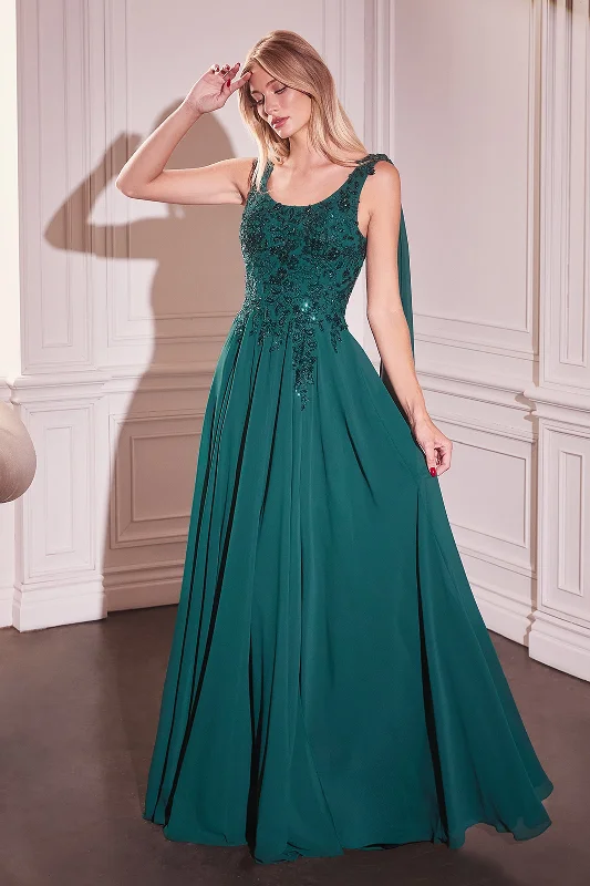 Chiffon Cape Sleeve A-line Gown by Ladivine CDS509 Ruched unclassified dresses