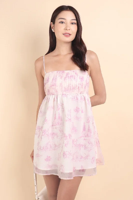 FRENCH TOILE BABYDOLL DRESS IN PURPLE Affordable unclassified dresses