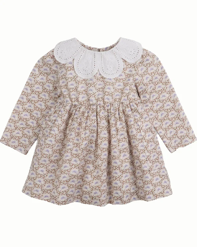 GINGERSNAPS Baby Embroidered Flower Collar Dress Long sleeve unclassified dresses