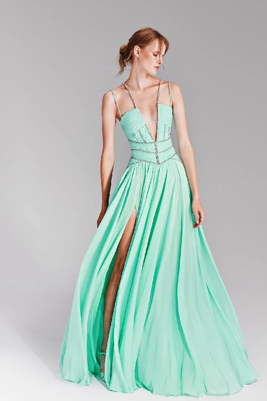 Layered chiffon dress with silver embroideries Casual chic unclassified dresses
