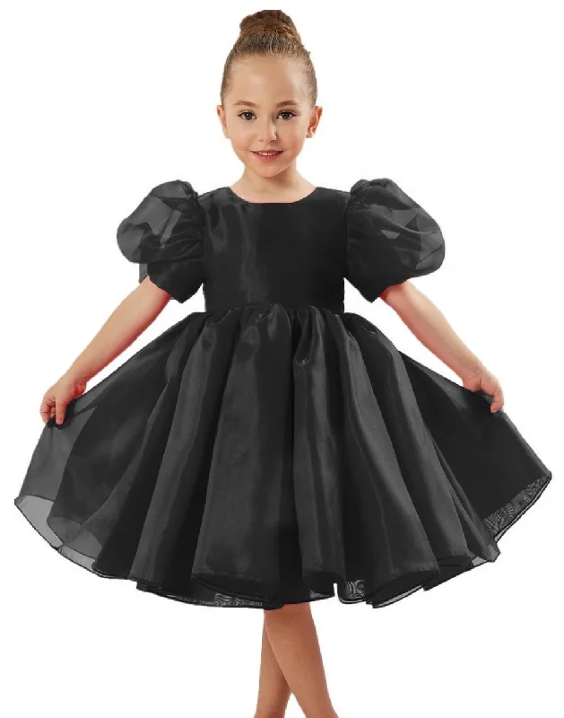 2Bunnies Girls' Organza Puff Sleeve Babydoll Skater Dress Budget-friendly unclassified dresses