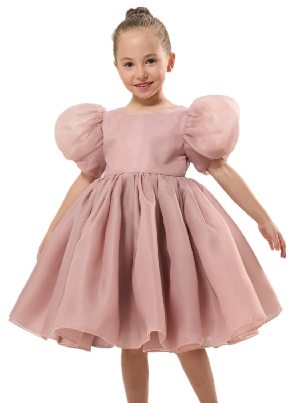 2Bunnies Girls' Organza Puff Sleeve Babydoll Skater Dress Corset unclassified dresses