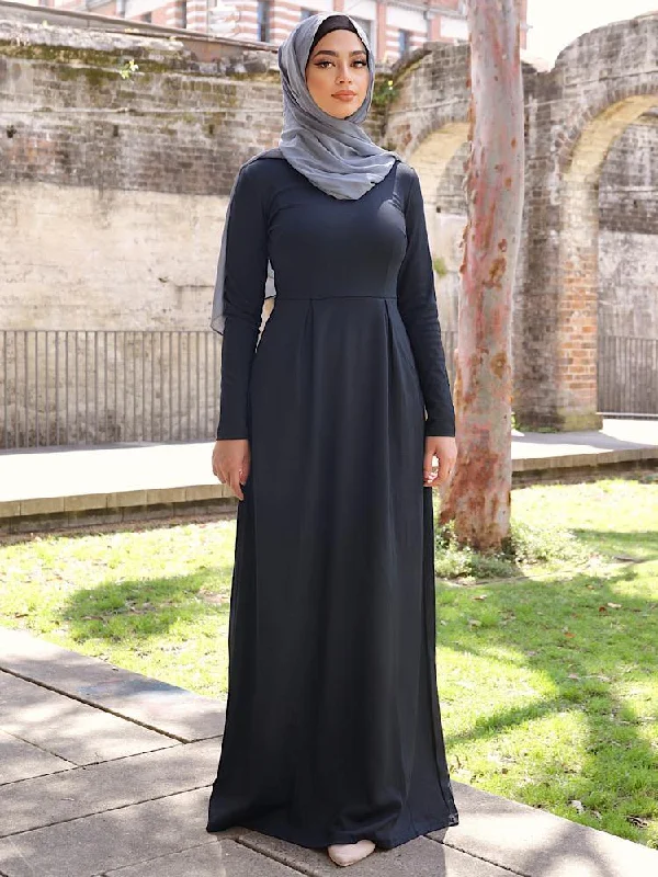 Ponte Pleated Dress - Black Sleeveless unclassified dresses