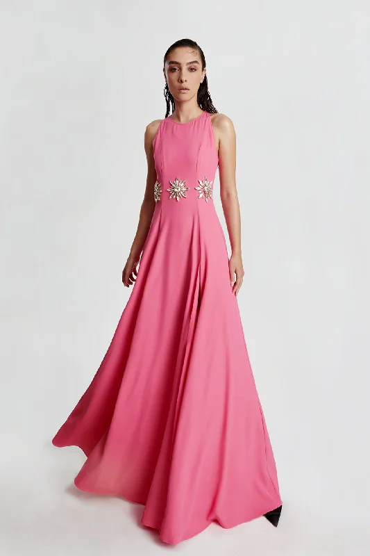 Sleeveless cady dress with embroidery Gothic unclassified dresses