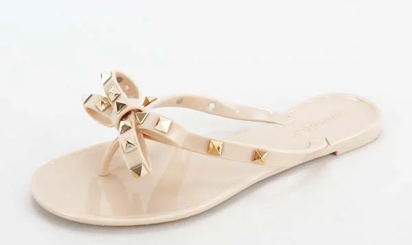 Women's Studded Jelly Sandal In Nude Travel unclassified dresses
