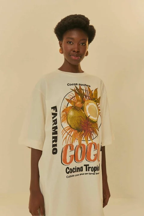 Vestido Tshirt Coco Cocina Tropical Printed Button Shirt